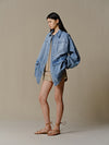 INTO THE EAST 25 Autumn/Winter Mid-Length Large Pocket Denim Jacket ITE-E1DGSS009BU20JK-LAN Blue